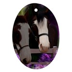 Two Horses Oval Ornament Front