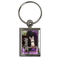 Two Horses Key Chain (rectangle) by JulianneOsoske