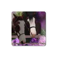 Two Horses Magnet (square)