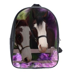 Two Horses School Bag (large) by JulianneOsoske