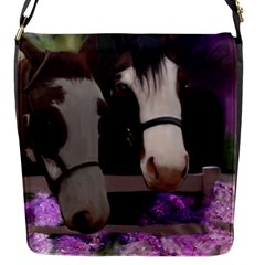 Two Horses Flap Closure Messenger Bag (small)