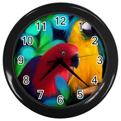 Two Friends Wall Clock (black) by JulianneOsoskeFeathers