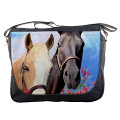 Miwok Horses Messenger Bag by JulianneOsoske