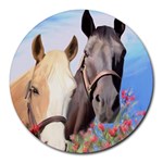 Miwok Horses 8  Mouse Pad (Round) Front