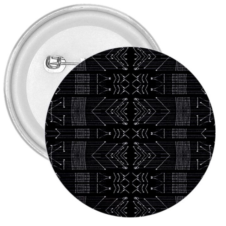 Black and White Tribal  3  Button