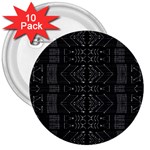 Black and White Tribal  3  Button (10 pack) Front