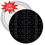 Black and White Tribal  3  Button (100 pack) Front