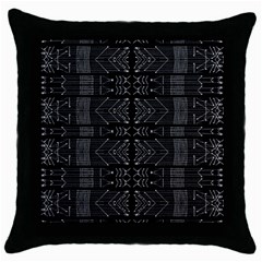 Black And White Tribal  Black Throw Pillow Case