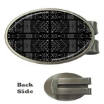 Black and White Tribal  Money Clip (Oval) Front