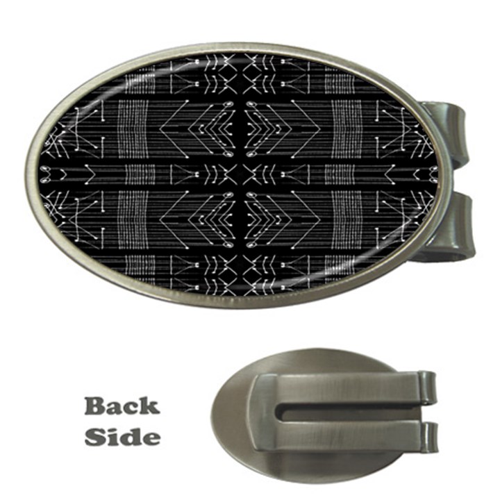 Black and White Tribal  Money Clip (Oval)