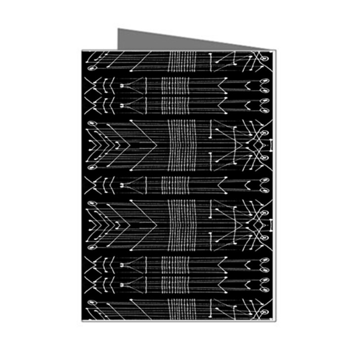 Black and White Tribal  Mini Greeting Card (8 Pack)