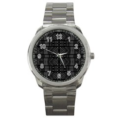 Black And White Tribal  Sport Metal Watch by dflcprints