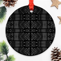 Black And White Tribal  Round Ornament (two Sides) by dflcprints