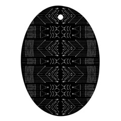 Black And White Tribal  Oval Ornament (two Sides) by dflcprints