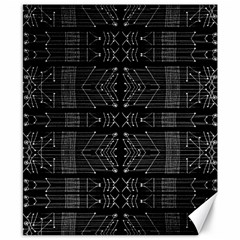 Black And White Tribal  Canvas 8  X 10  (unframed)