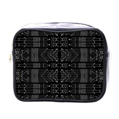 Black And White Tribal  Mini Travel Toiletry Bag (one Side)