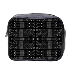 Black And White Tribal  Mini Travel Toiletry Bag (two Sides)