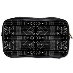 Black And White Tribal  Travel Toiletry Bag (two Sides)