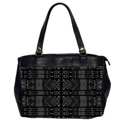 Black And White Tribal  Oversize Office Handbag (two Sides) by dflcprints