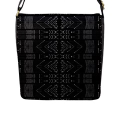 Black And White Tribal  Flap Closure Messenger Bag (large) by dflcprints