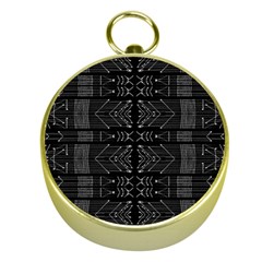 Black And White Tribal  Gold Compass by dflcprints