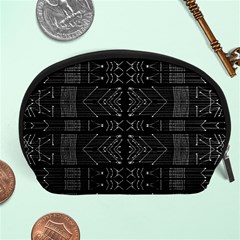 Black And White Tribal  Accessory Pouch (large)