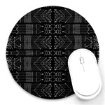 Black and White Tribal  8  Mouse Pad (Round) Front