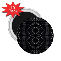 Black And White Tribal  2 25  Button Magnet (10 Pack)