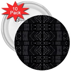 Black And White Tribal  3  Button (10 Pack) by dflcprints