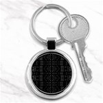 Black and White Tribal  Key Chain (Round) Front