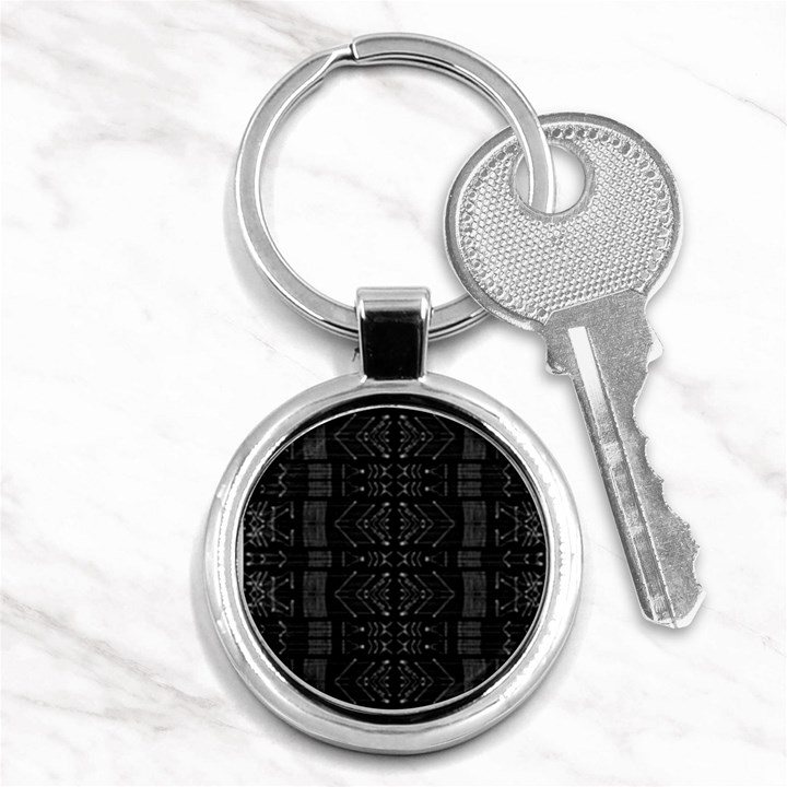 Black and White Tribal  Key Chain (Round)