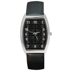 Black And White Tribal  Tonneau Leather Watch by dflcprints