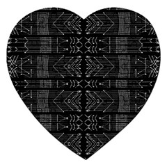 Black And White Tribal  Jigsaw Puzzle (heart) by dflcprints