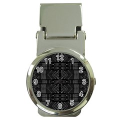 Black And White Tribal  Money Clip With Watch