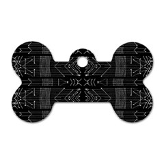 Black And White Tribal  Dog Tag Bone (one Sided) by dflcprints