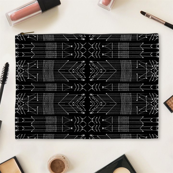 Black and White Tribal  Cosmetic Bag (XL)