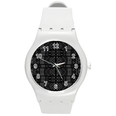 Black And White Tribal  Plastic Sport Watch (medium) by dflcprints