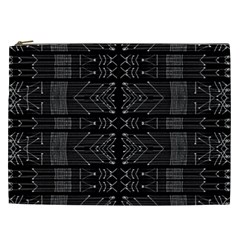 Black And White Tribal  Cosmetic Bag (xxl) by dflcprints