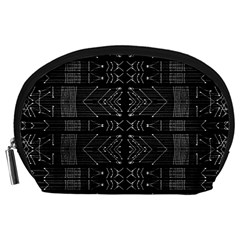 Black And White Tribal  Accessory Pouch (large)