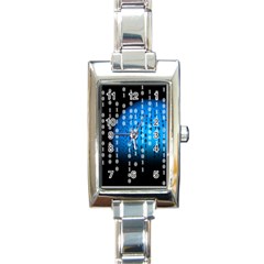 Binary Rain Rectangular Italian Charm Watch