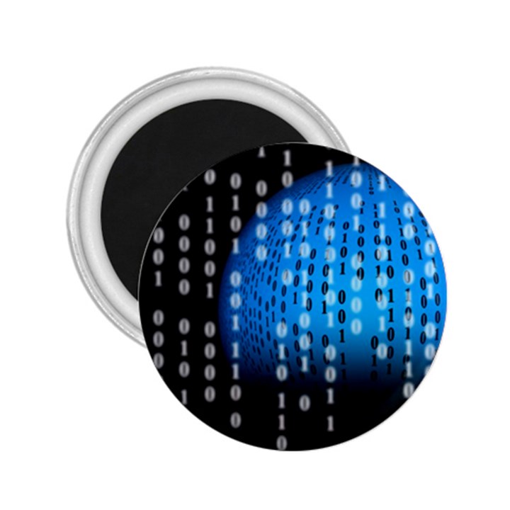 Binary Rain 2.25  Button Magnet