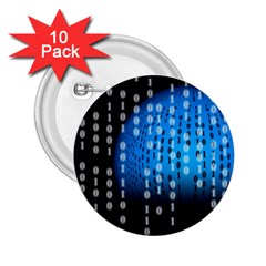 Binary Rain 2 25  Button (10 Pack)