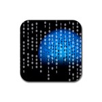 Binary Rain Drink Coaster (Square) Front