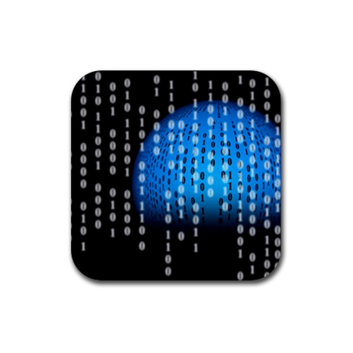 Binary Rain Drink Coaster (Square)