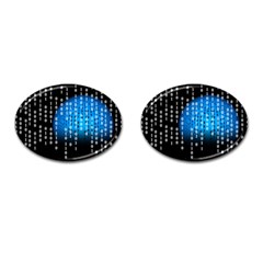 Binary Rain Cufflinks (oval)