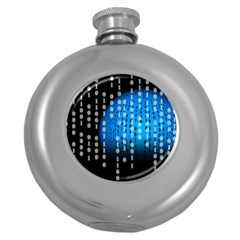 Binary Rain Hip Flask (round)