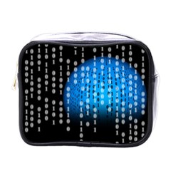 Binary Rain Mini Travel Toiletry Bag (one Side)