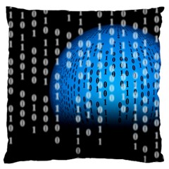 Binary Rain Large Cushion Case (single Sided) 