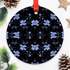 Futuristic Geometric Design Round Ornament by dflcprints