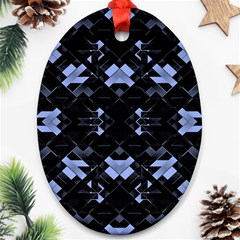 Futuristic Geometric Design Oval Ornament by dflcprints